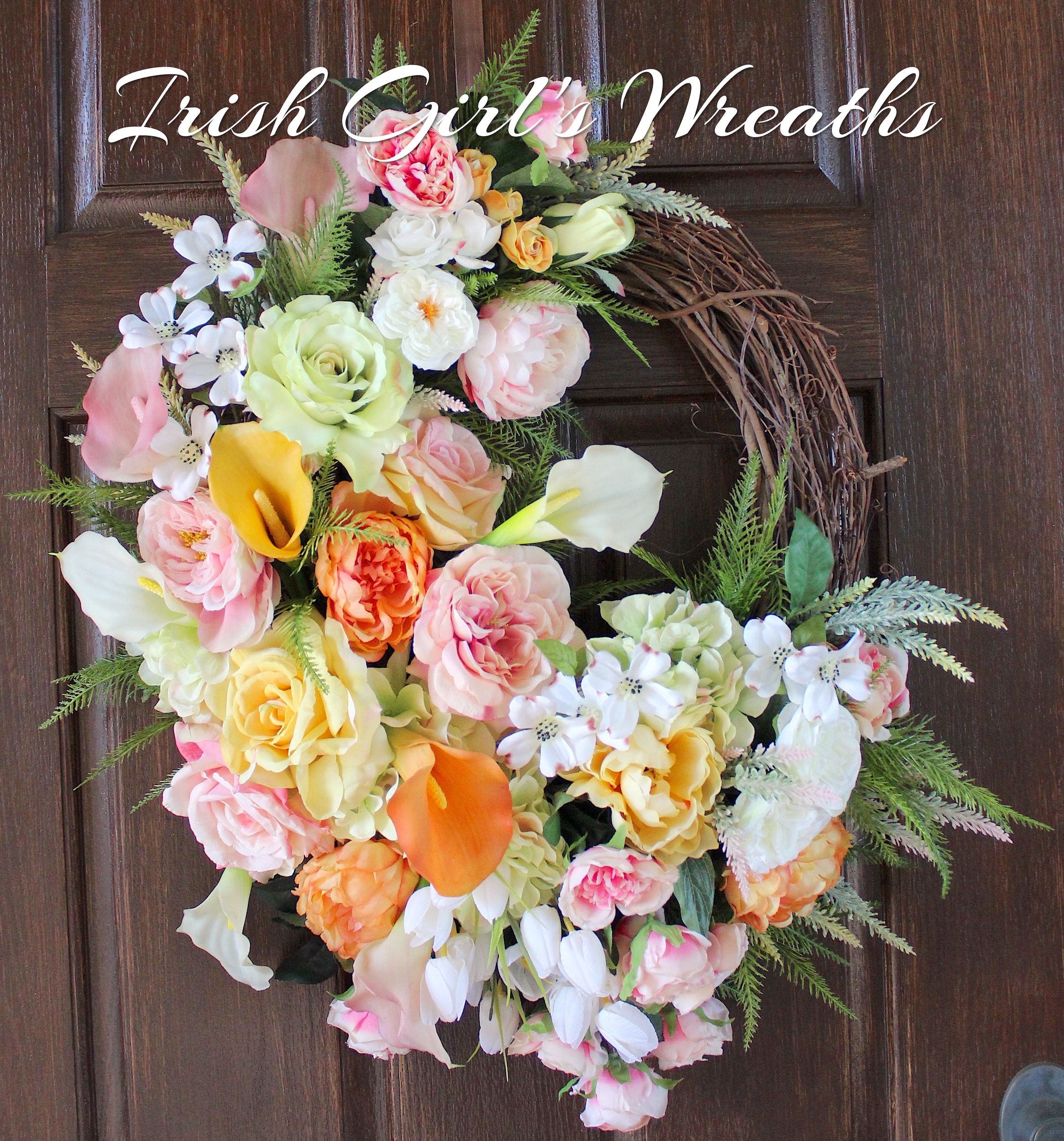 Spring Wreath, Garden Wreath, Mother's Day Wreath, Floral Wreath