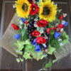 Italian Summer Wildflower Swag, Tuscan Country Floral Swag Wreath, Sunflower Poppy floral, Tuscan Wreath, Summer Wreath - Image 3