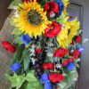 Italian Summer Wildflower Swag, Tuscan Country Floral Swag Wreath, Sunflower Poppy floral, Tuscan Wreath, Summer Wreath - Image 4