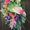 Tropical Island Luau Summer Floral Swag, Hibiscus, Orchid, Summer Wreath - Image 5