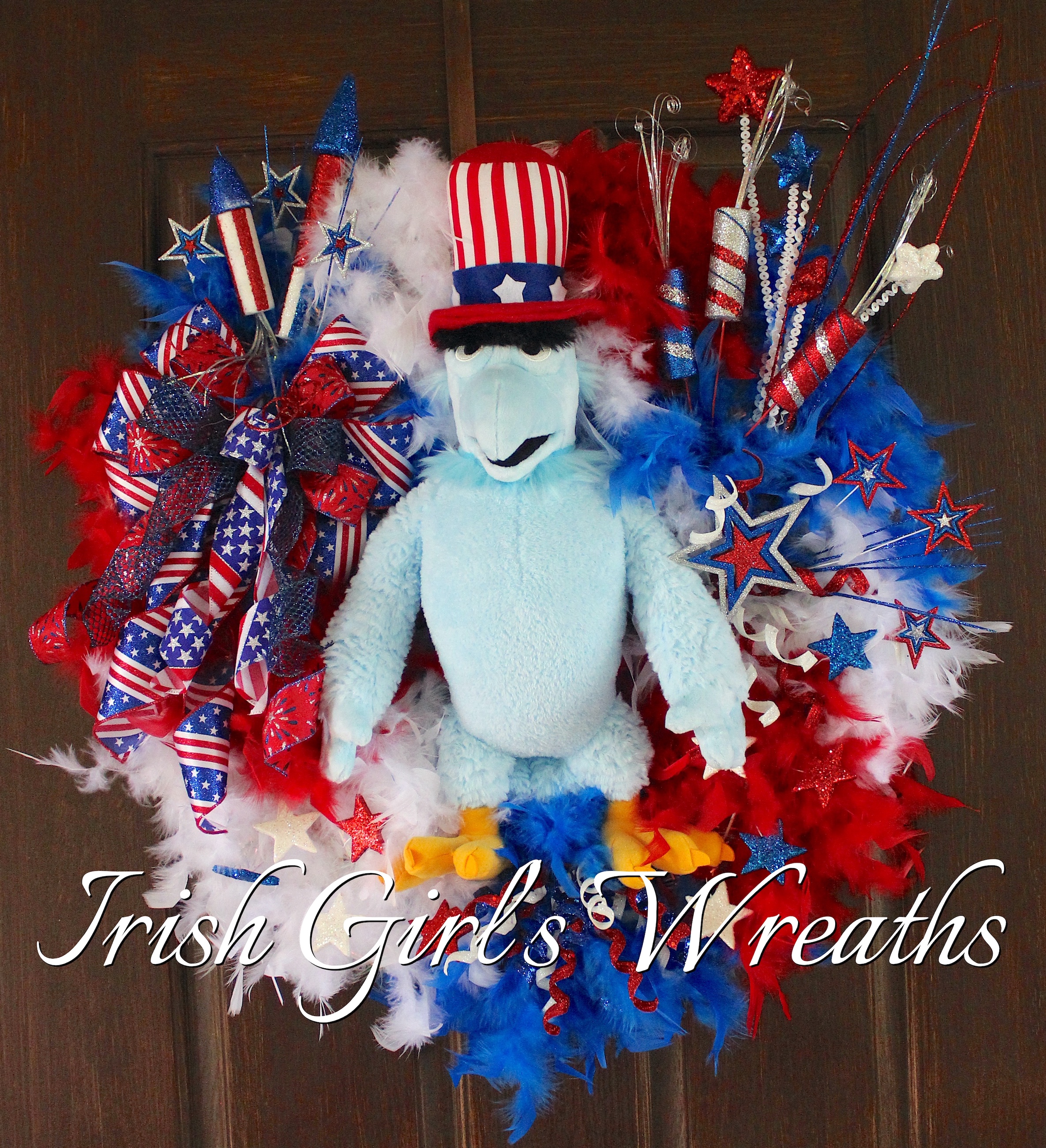 Sam Eagle Patriotic Wreath, Muppet 4th of July Wreath, Muppets Independence Day Wreath
