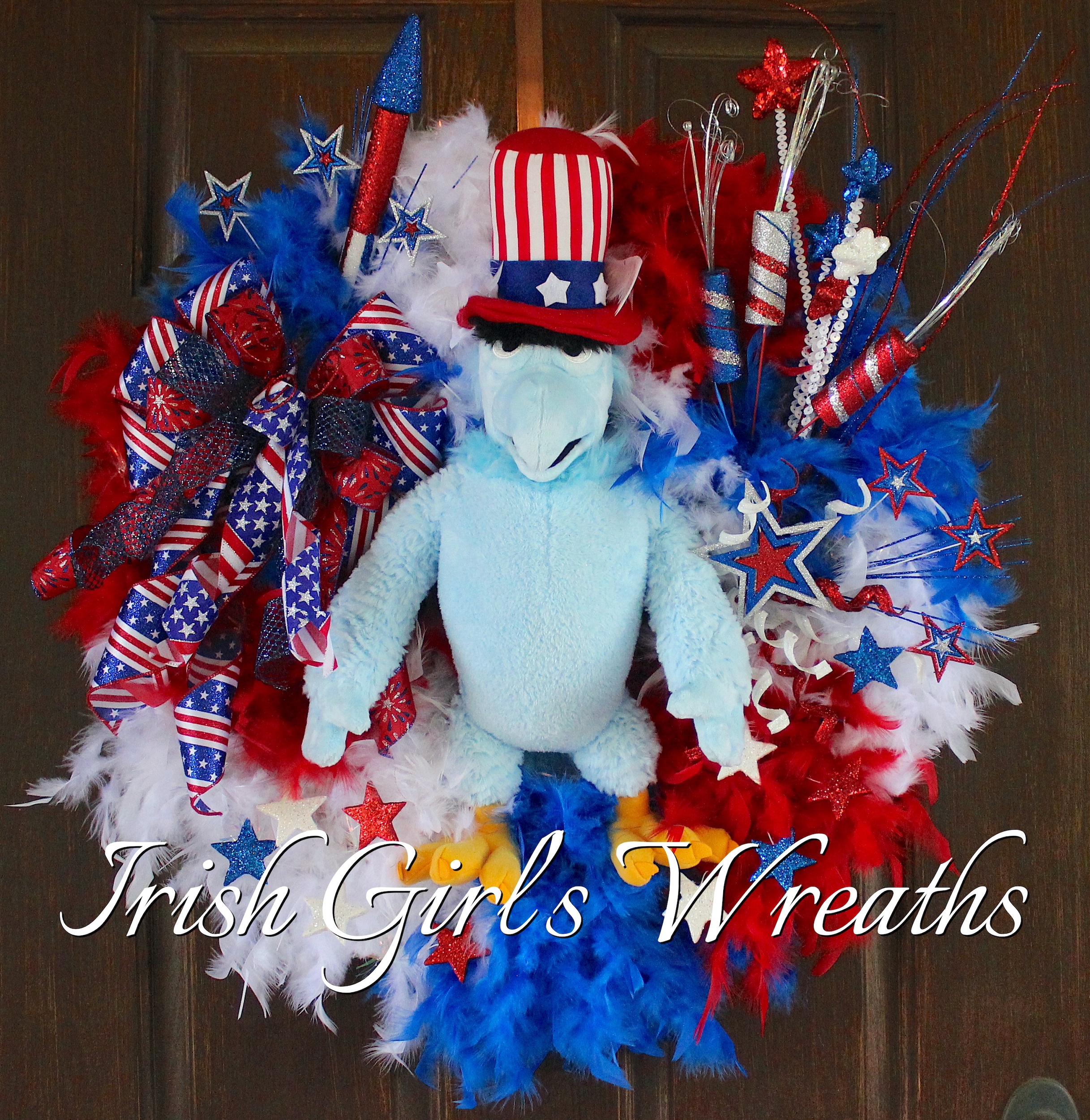 Sam Eagle Patriotic Wreath, Muppet 4th of July Wreath, Muppets Independence Day Wreath