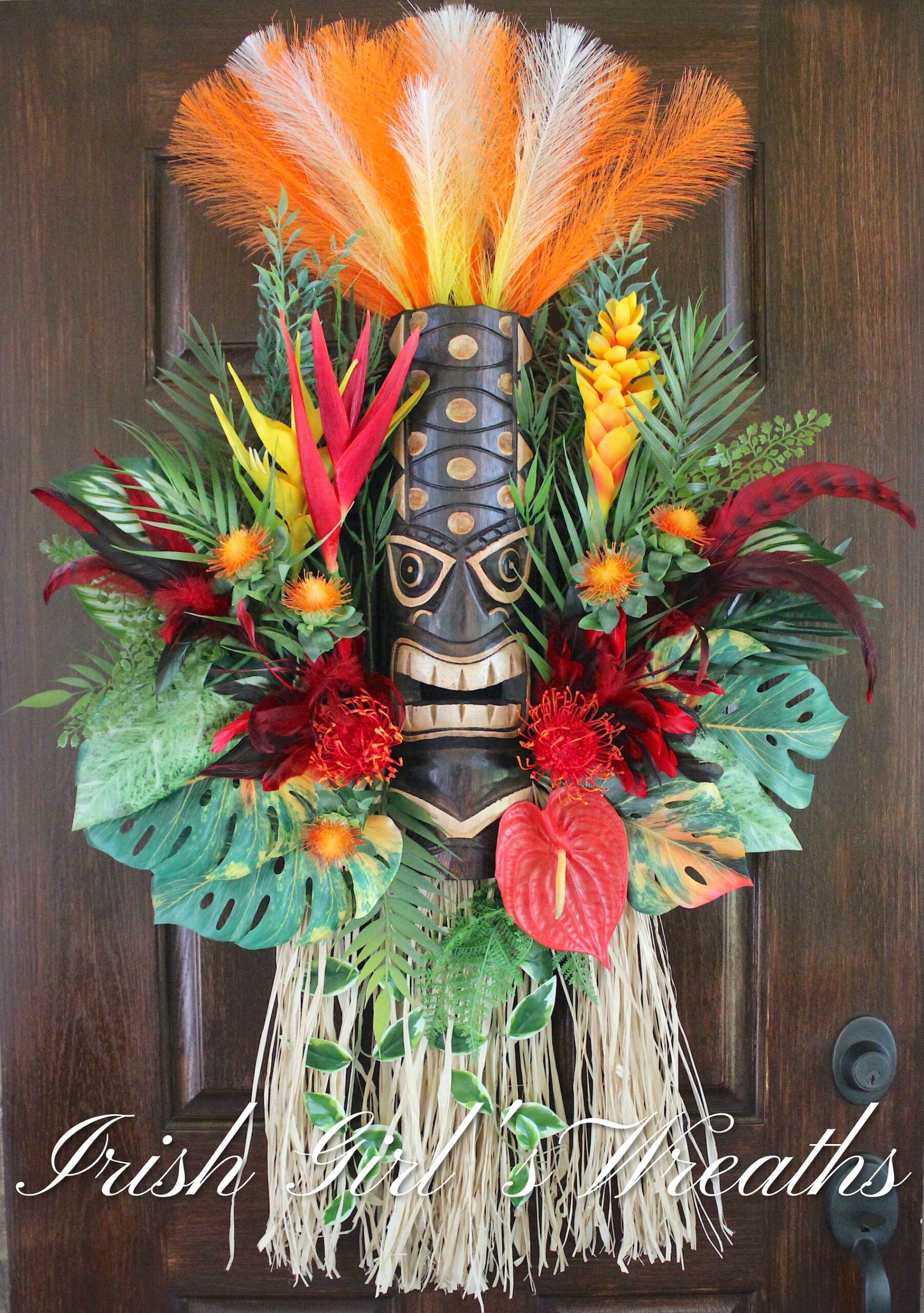 XXLarge Tiki Voodoo Island ManCave Wreath, Tiki Bar Wreath