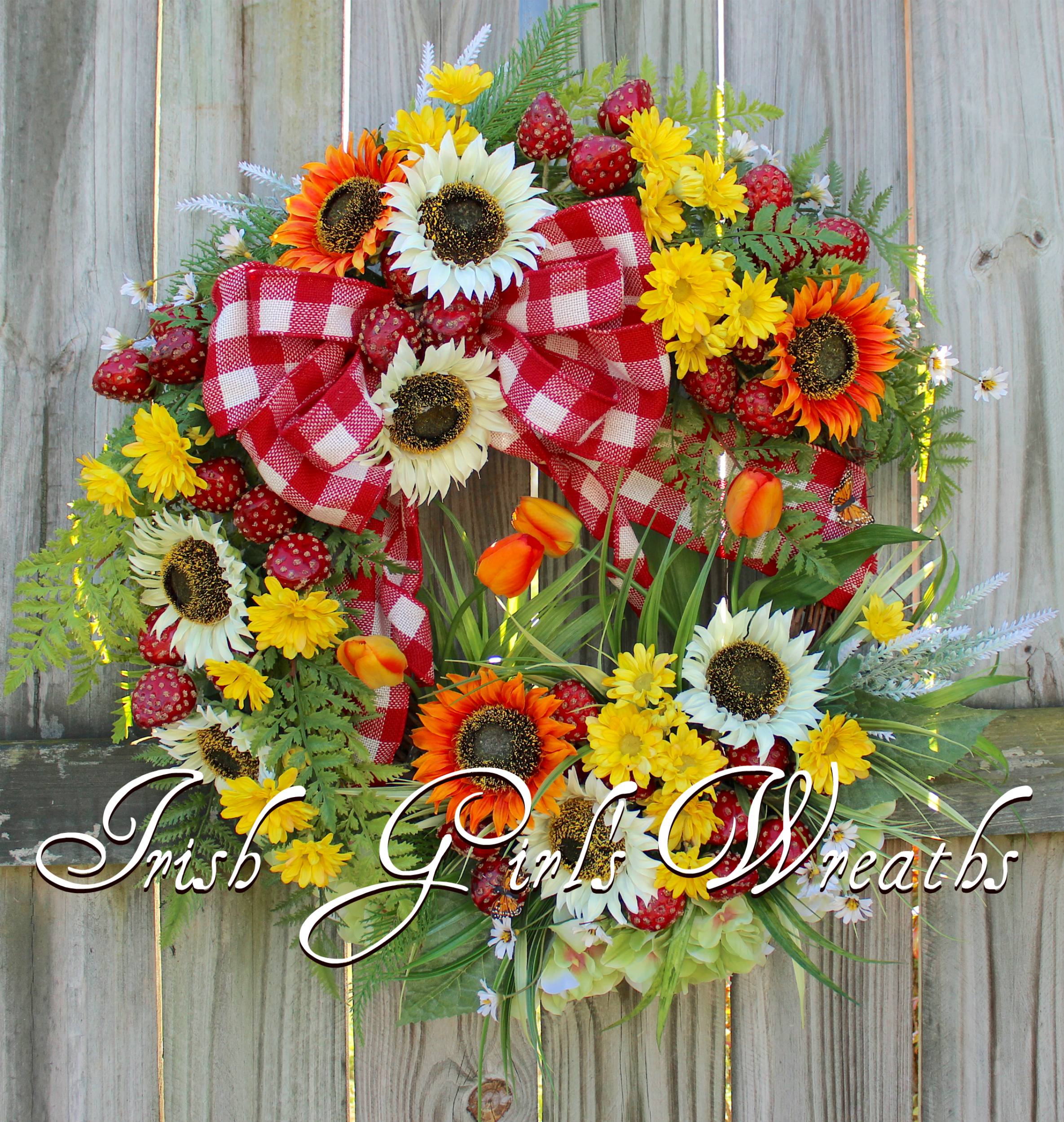 Sunflower Farmhouse wreaths, Spring/Summer wreath, Spring wreath