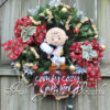 Charlie Brown and Snoopy Cozy Christmas Wreath, Peanuts Christmas Wreath, Pre-lit LED warm white snowflake lights #3 - Image 3