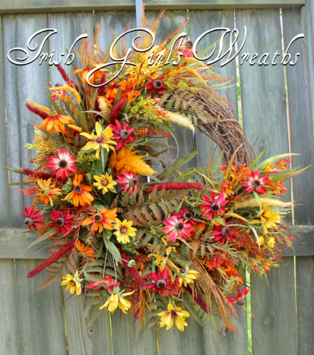 Extra Large Lush Fall Meadow Wreath, Autumn on the Moors Rustic Fall Wreath