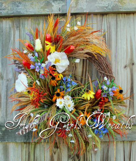 Irish Girl's Wreaths  Top Quality Handmade Artisan Floral Wreaths for all  Seasons » Black Hills Great Plains Wildflower Wreath