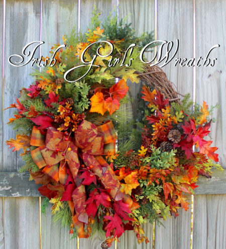 Large Pacific Northwest Woodland Autumn Forest Wreath