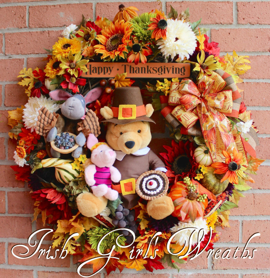 Winnie the Pooh and Friends Thanksgiving Harvest Wreath