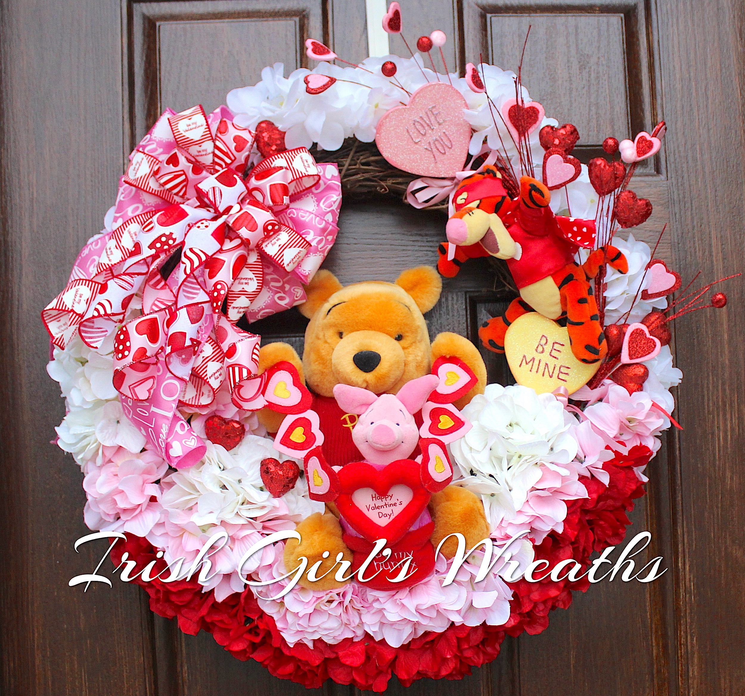 Winnie the Pooh and Friends Be My Hunny Valentines Day Wreath