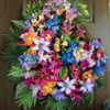 Tropical Island Twilight Skies Wreath - Restful Blue and Purple Hawaiian Orchid Summer Wreath - Image 3