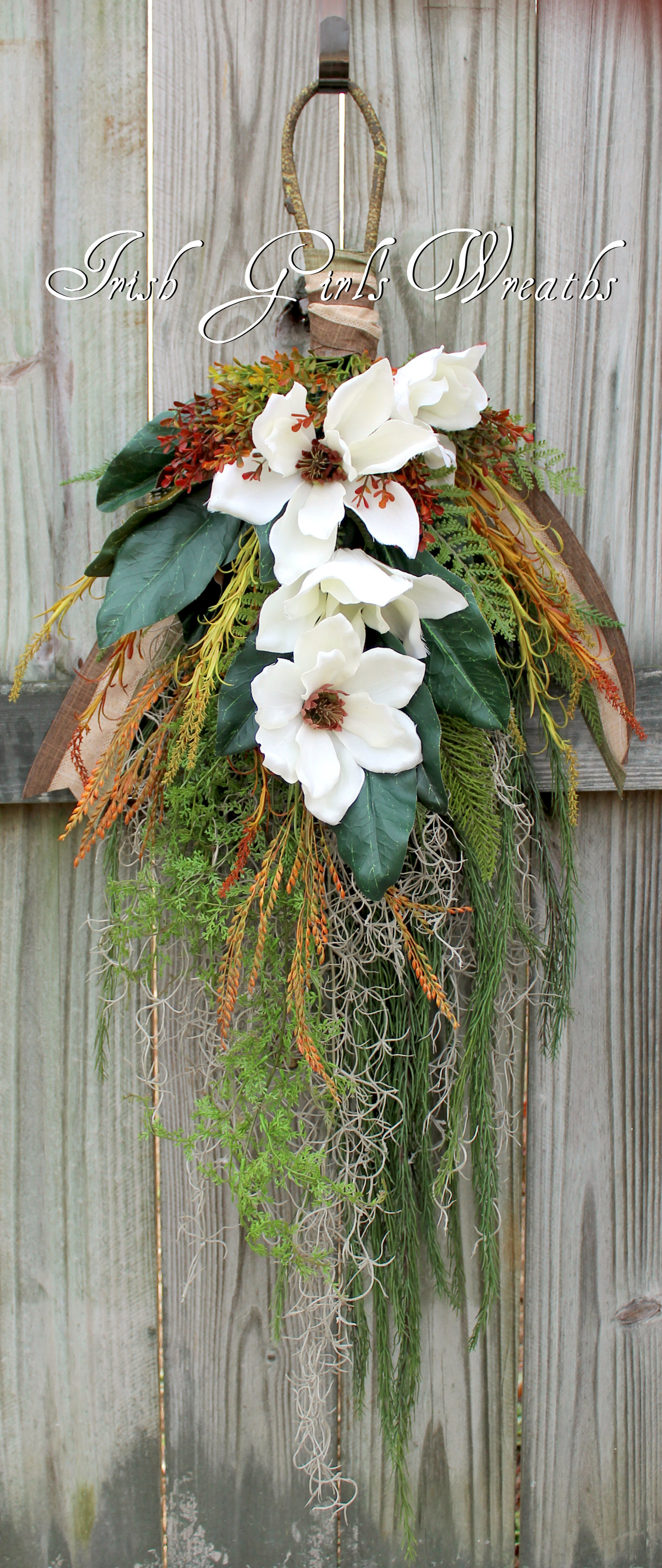 XL Bayou Magnolia Swag, Cajun Floral Swag, Louisiana Floral Decor