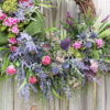 Large Scottish Thistle & Heather Coastal Wreath, Pink Purple Highland Scotland Everyday Wreath, Celtic Floral Summer Wreath, Purple lavender - Image 3