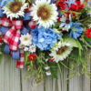 American Flag Country Summer Wildflower Patriotic Wreath - Image 2