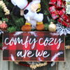 Charlie Brown and Snoopy Cozy Christmas Wreath, Peanuts Christmas Wreath, Pre-lit LED warm white snowflake lights #3 - Image 2
