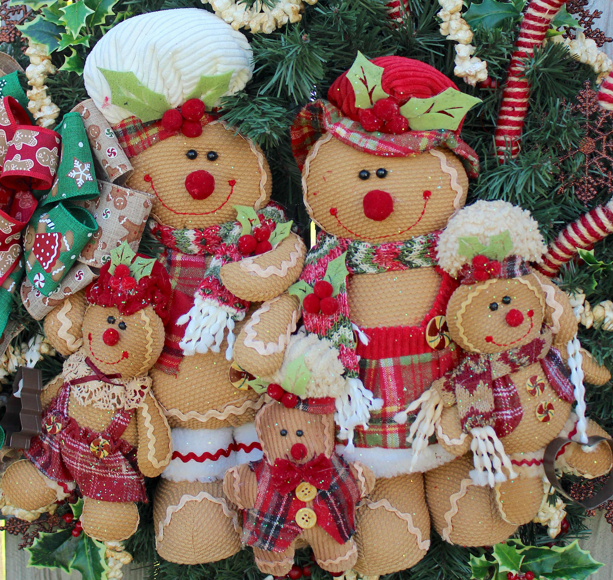Gingerbread Girl and Boy Christmas Floral Picks, Vase Fill, Wreath  Attachments set of 2 Christmas Tree Picks 