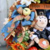 MADE TO ORDER Peanuts Thanksgiving Wreath, Deluxe Pilgrim Charlie Brown and Lucy Thanksgiving Wreath -*ONLY 1 AVAILABLE THIS YEAR* - Image 4