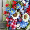 American Flag Country Summer Wildflower Patriotic Wreath - Image 3