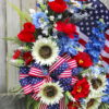 Poppy Sunflower Patriotic Wildflower Wreath - Image 3