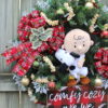 Charlie Brown and Snoopy Cozy Christmas Wreath, Peanuts Christmas Wreath, Pre-lit LED warm white snowflake lights #3 - Image 4