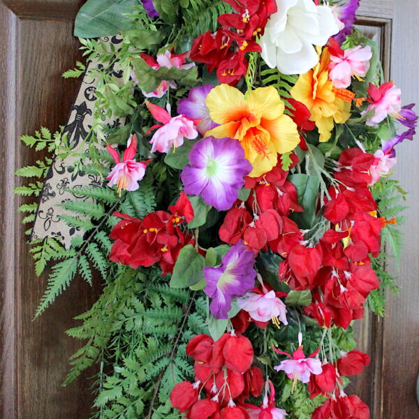 XL NOLA French Quarter Balcony Blooms Swag -HUGE Magnolia and Bougainvillea Louisiana Hanging Floral Swag - Image 3