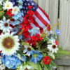 American Flag Country Summer Wildflower Patriotic Wreath - Image 4