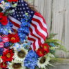 Poppy Sunflower Patriotic Wildflower Wreath - Image 4