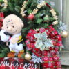 Charlie Brown and Snoopy Cozy Christmas Wreath, Peanuts Christmas Wreath, Pre-lit LED warm white snowflake lights #3 - Image 5