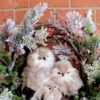 Large Woodland Owl Family Christmas Wreath, Rustic Winter Owl Family Wreath - Image 2