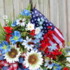 American Flag Country Summer Wildflower Patriotic Wreath - Image 5