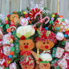 GingerBread Family Christmas Wreath, Peppermint Candy Sweet Treats Merry Christmas Wreath - Image 5