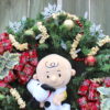 Charlie Brown and Snoopy Cozy Christmas Wreath, Peanuts Christmas Wreath, Pre-lit LED warm white snowflake lights #3 - Image 6