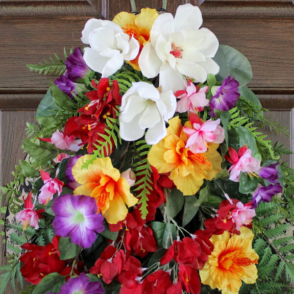 XL NOLA French Quarter Balcony Blooms Swag -HUGE Magnolia and Bougainvillea Louisiana Hanging Floral Swag - Image 5